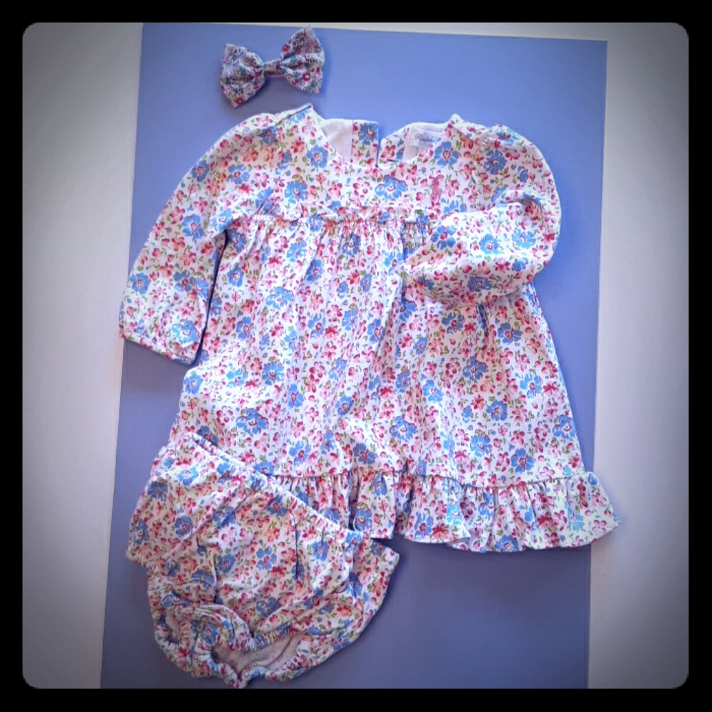 New dress with matching panties and hair bow